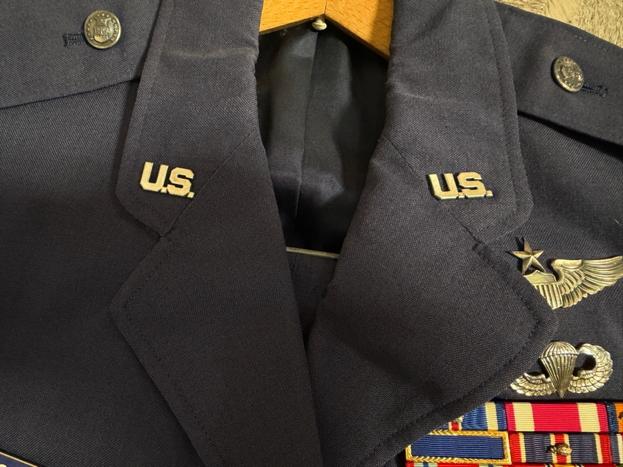 Just Added - William 'Buster' McGee USAF Officer's Service Dress Uniform with Multi-row Ribbon Bar, Senior Parachutist Wings, Senior Pilot Badge and Jacket [Photo 6]