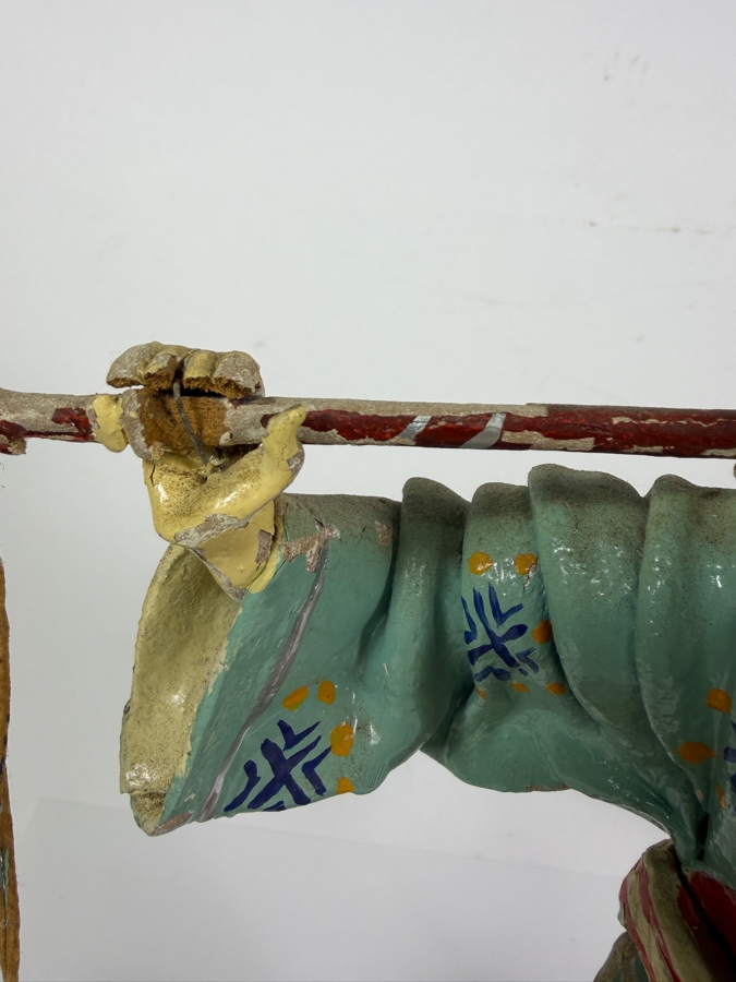 Just Added - Pair of Tay Guan Heng Traditional Joss Stick and Wood-Clay Figurines - Family-Owned Traditional Artisan Workshop Founded in Singapore 12.5'H [Photo 8]