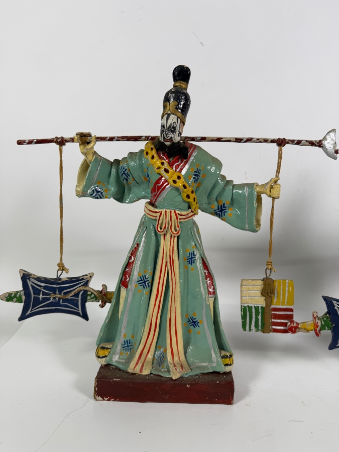 Just Added - Pair of Tay Guan Heng Traditional Joss Stick and Wood-Clay Figurines - Family-Owned Traditional Artisan Workshop Founded in Singapore 12.5'H [Photo 6]