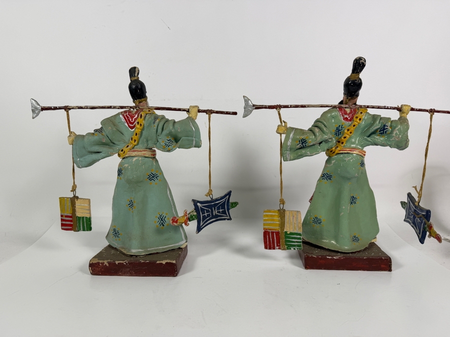 Just Added - Pair of Tay Guan Heng Traditional Joss Stick and Wood-Clay Figurines - Family-Owned Traditional Artisan Workshop Founded in Singapore 12.5'H [Photo 9]