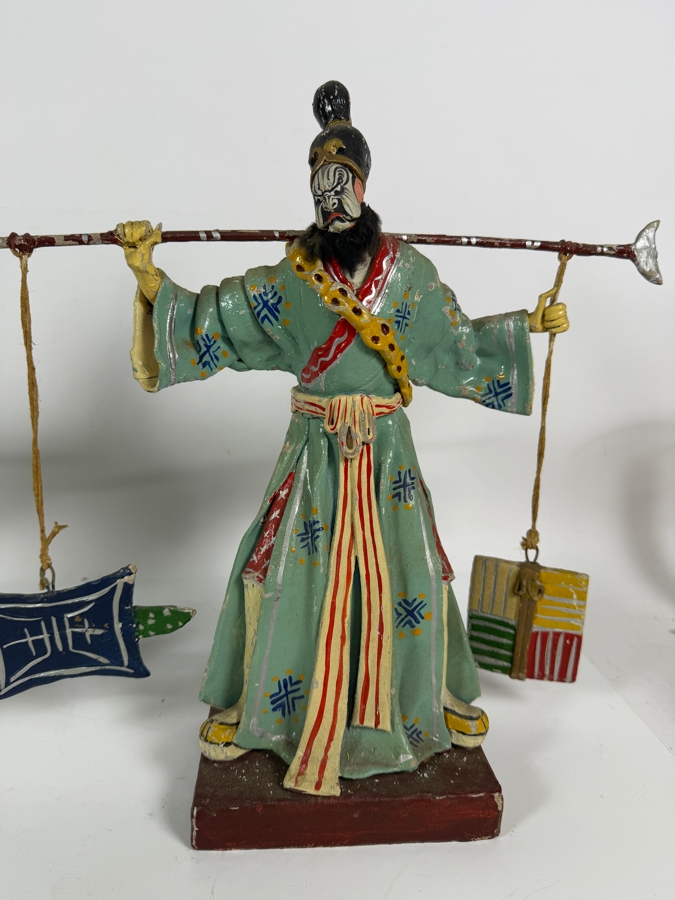 Just Added - Pair of Tay Guan Heng Traditional Joss Stick and Wood-Clay Figurines - Family-Owned Traditional Artisan Workshop Founded in Singapore 12.5'H [Photo 5]