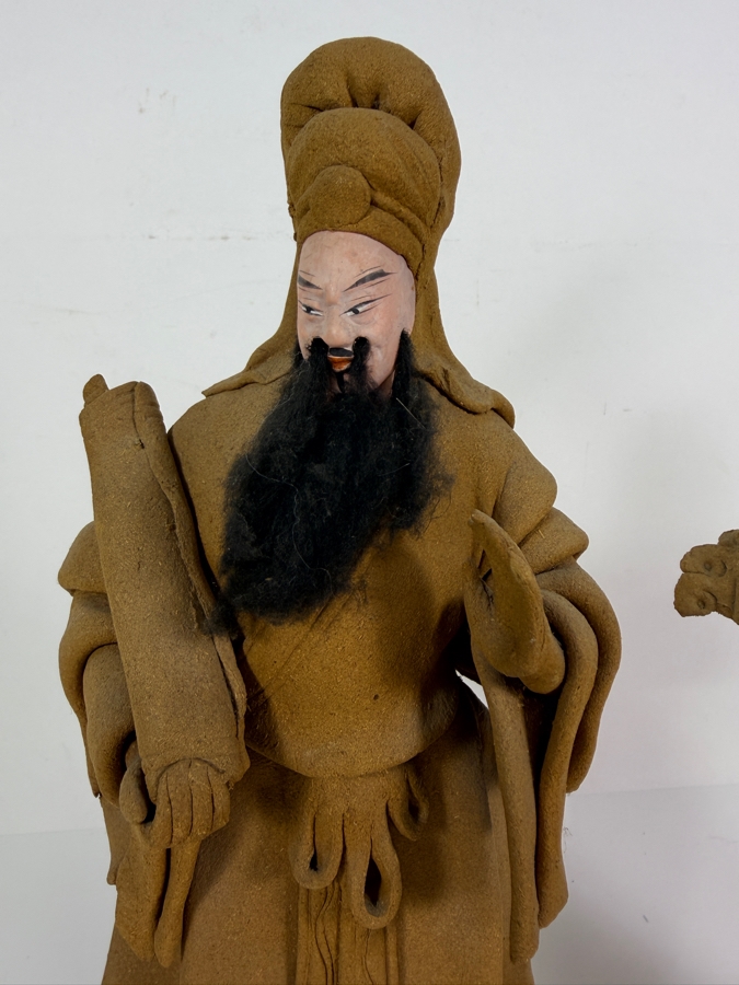Just Added - Pair of Tay Guan Heng Traditional Joss Stick and Wood-Clay Figurines - Family-Owned Traditional Artisan Workshop Founded in Singapore 12'-15'H [Photo 4]