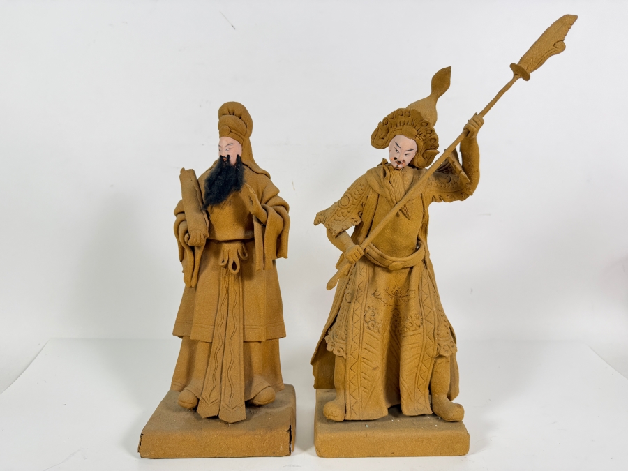 Just Added - Pair of Tay Guan Heng Traditional Joss Stick and Wood-Clay Figurines - Family-Owned Traditional Artisan Workshop Founded in Singapore 12'-15'H [Photo 2]