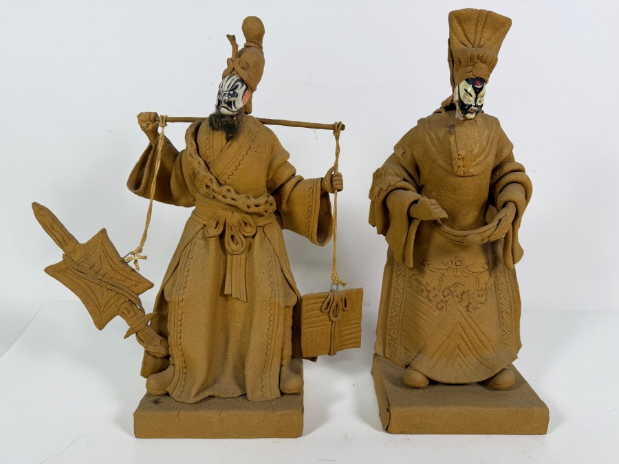 Just Added - Pair of Tay Guan Heng Traditional Joss Stick and Wood-Clay Figurines - Family-Owned Traditional Artisan Workshop Founded in Singapore 12.5'H [Photo 2]