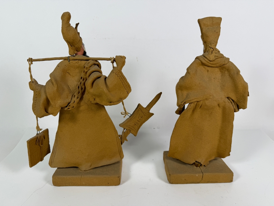 Just Added - Pair of Tay Guan Heng Traditional Joss Stick and Wood-Clay Figurines - Family-Owned Traditional Artisan Workshop Founded in Singapore 12.5'H [Photo 7]