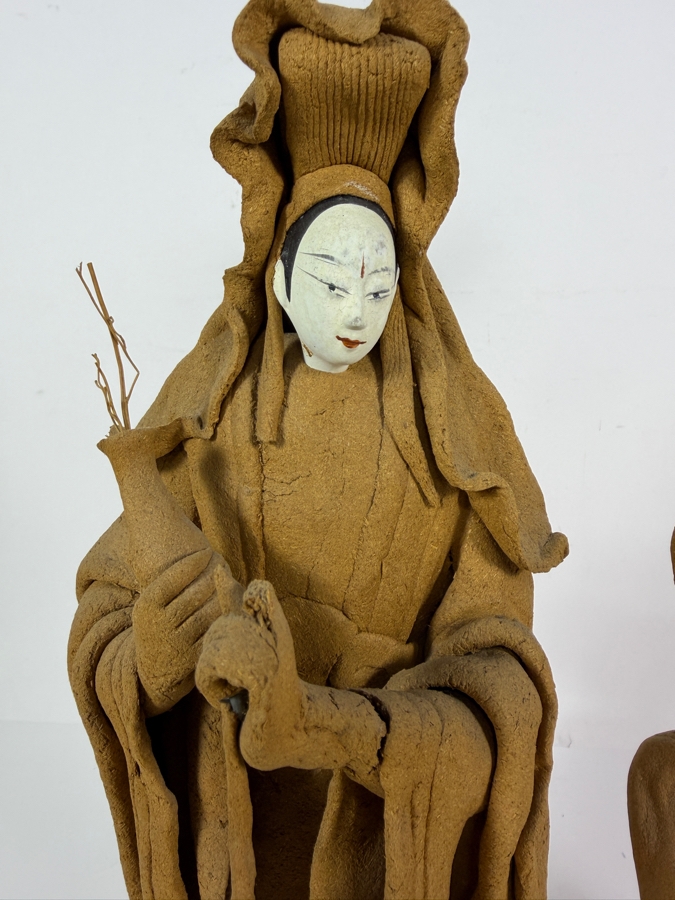 Just Added - Pair of Tay Guan Heng Traditional Joss Stick and Wood-Clay Figurines - Family-Owned Traditional Artisan Workshop Founded in Singapore 14'-16'H [Photo 4]