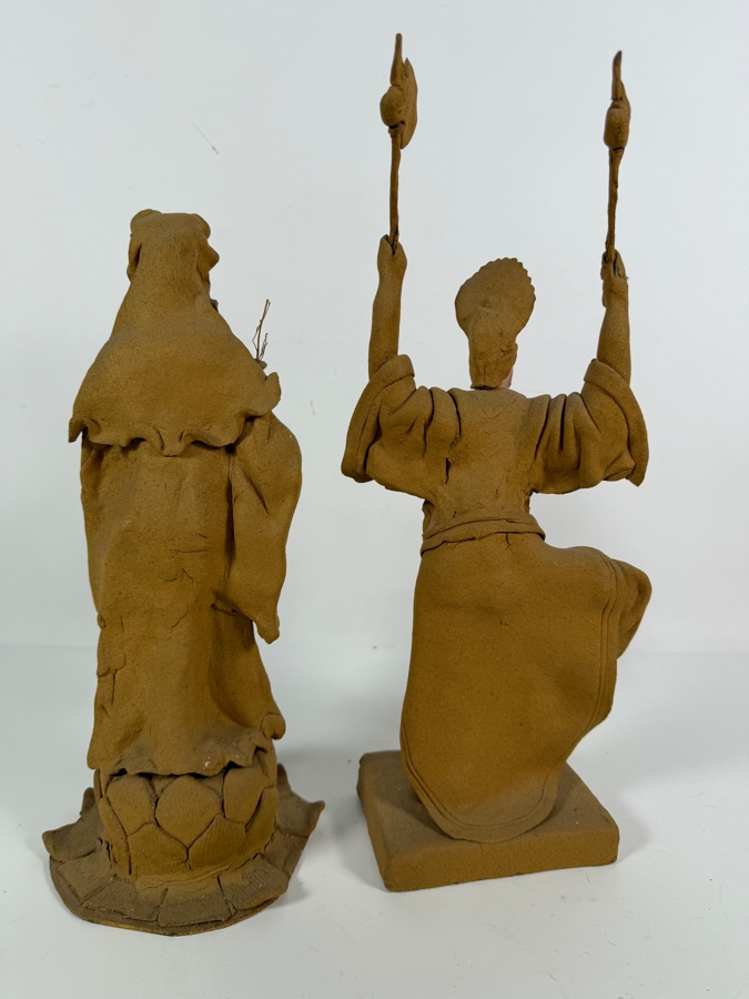 Just Added - Pair of Tay Guan Heng Traditional Joss Stick and Wood-Clay Figurines - Family-Owned Traditional Artisan Workshop Founded in Singapore 14'-16'H [Photo 7]
