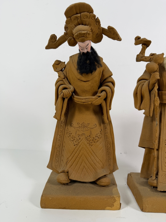 Just Added - Pair of Tay Guan Heng Traditional Joss Stick and Wood-Clay Figurines - Family-Owned Traditional Artisan Workshop Founded in Singapore 12.5'H [Photo 3]