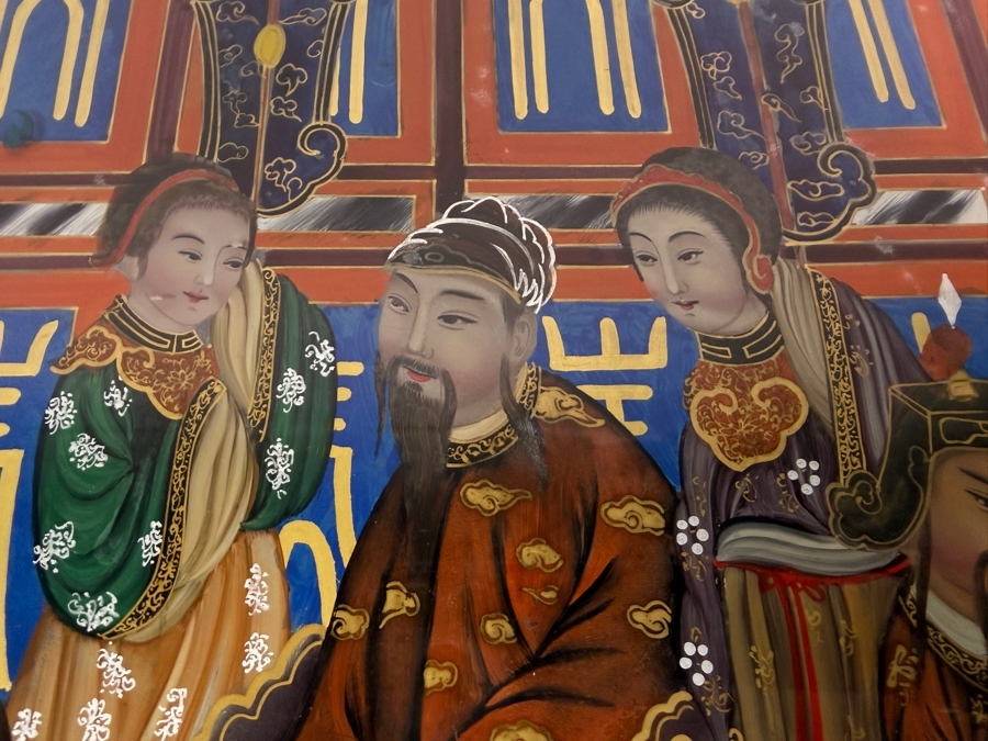 Just Added - Stunning Antique Chinese Reverse Glass Painting 32 X 20.5 Framed 34.5 X 23 [Photo 4]