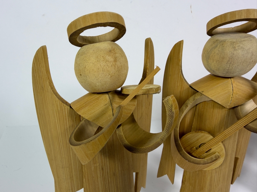 Just Added - (4) Handmade Bamboo Angel Figurines 9'H [Photo 2]