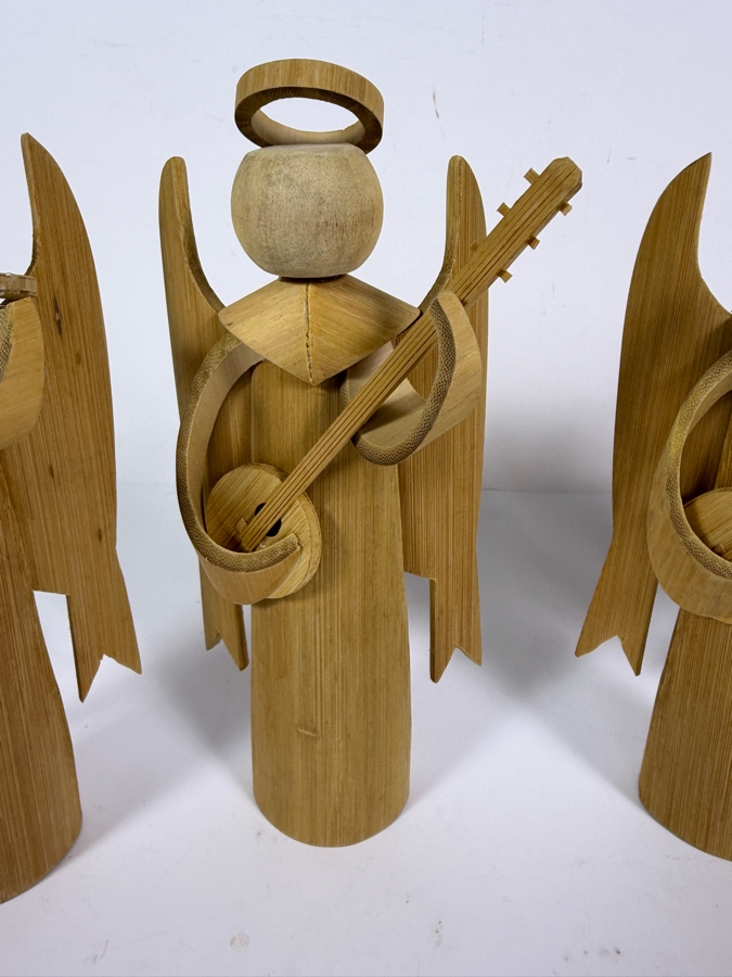 Just Added - (4) Handmade Bamboo Angel Figurines 9'H [Photo 3]