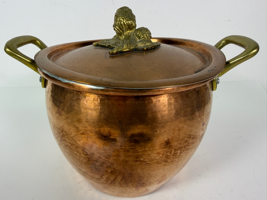 Just Added - Handcrafted Ruffoni Historia Decor Hammered Copper Stockpot Made in Italy 11W X 8H [Photo 3]