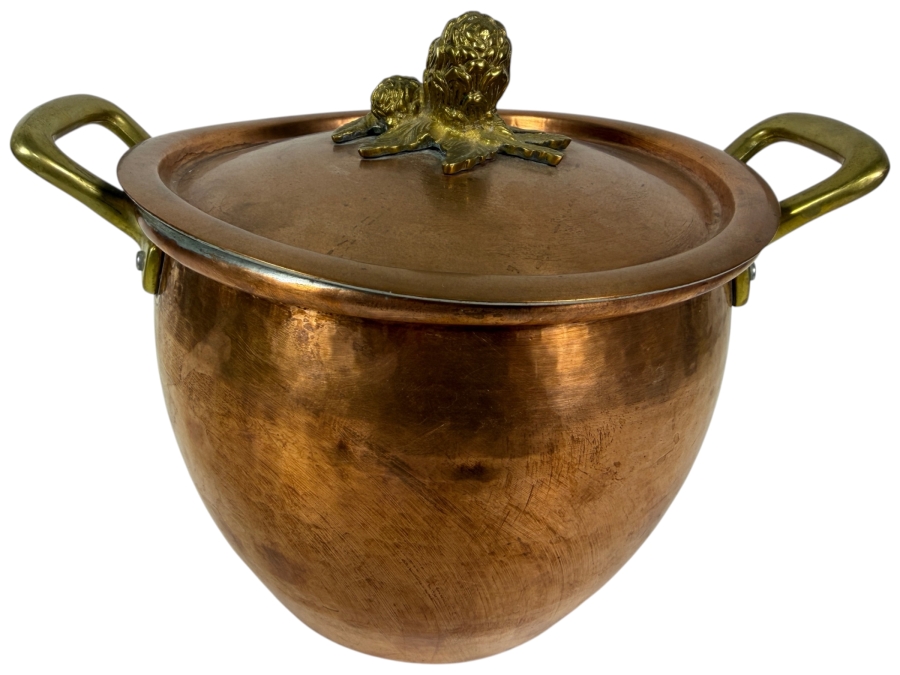 Just Added - Handcrafted Ruffoni Historia Decor Hammered Copper Stockpot Made in Italy 11W X 8H