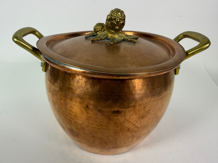 Just Added - Handcrafted Ruffoni Historia Decor Hammered Copper Stockpot Made in Italy 11W X 8H [Photo 2]