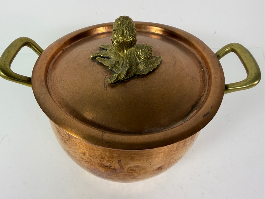 Just Added - Handcrafted Ruffoni Historia Decor Hammered Copper Stockpot Made in Italy 11W X 8H [Photo 4]
