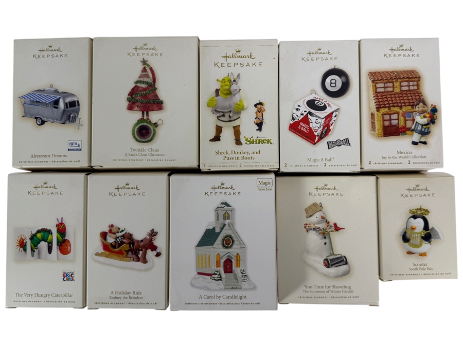 (10) New Hallmark Keepsake Christmas Ornaments