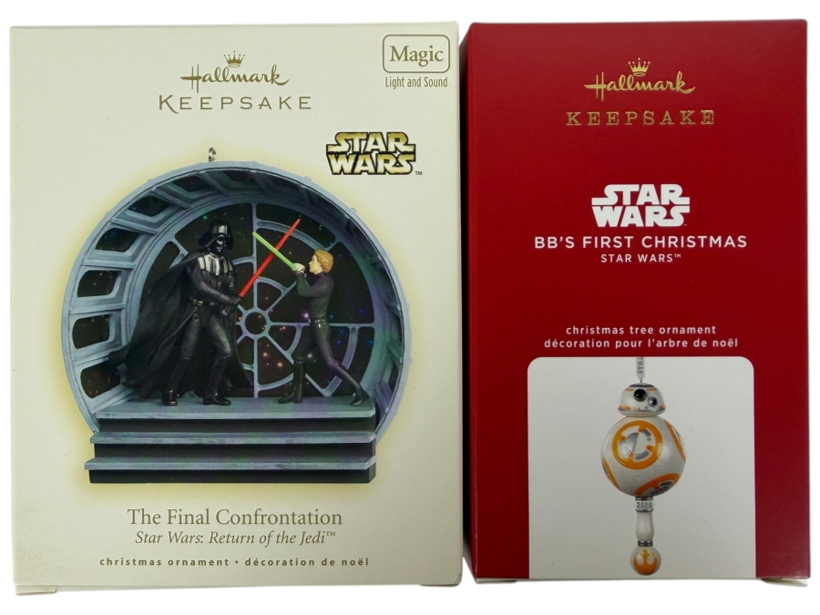 (2) New Hallmark Keepsake Star Wars Christmas Ornaments