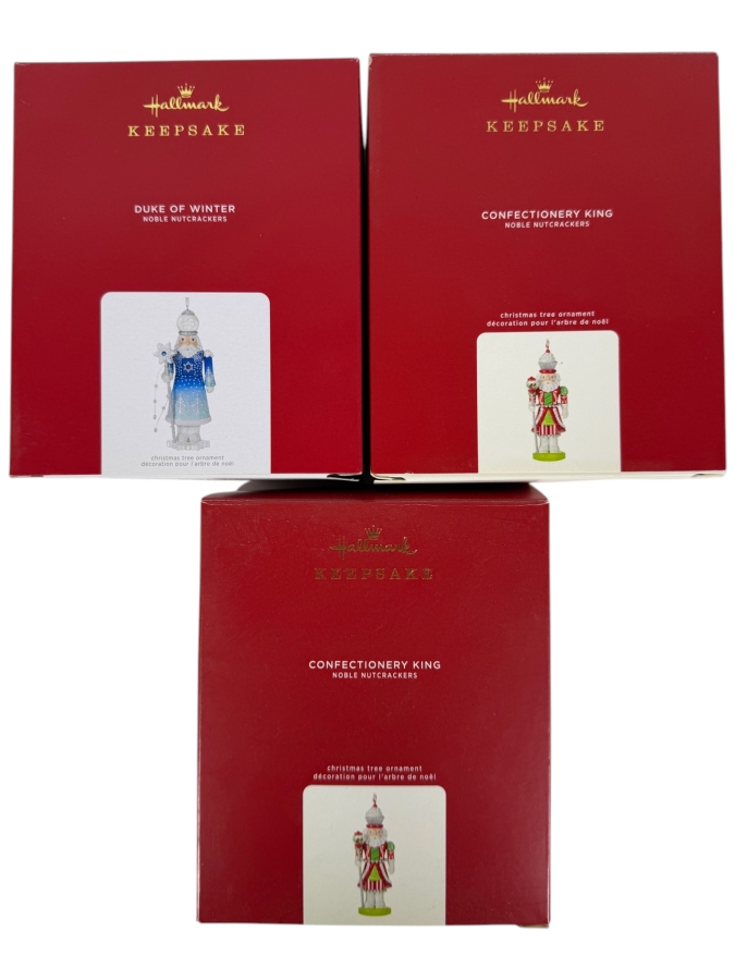 (3) New Hallmark Keepsake Noble Nutcrackers Christmas Ornaments