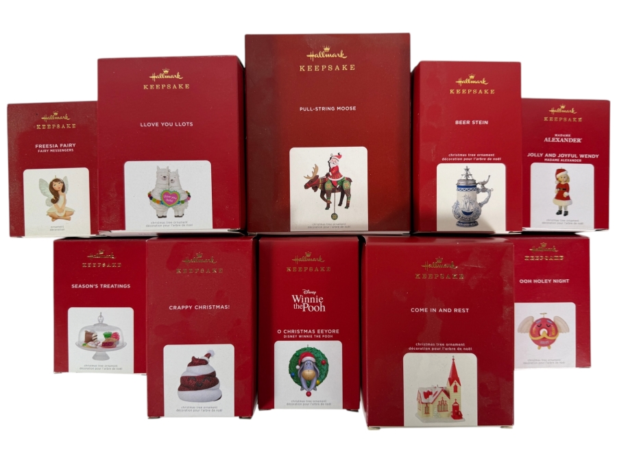 (10) New Hallmark Keepsake Christmas Ornaments