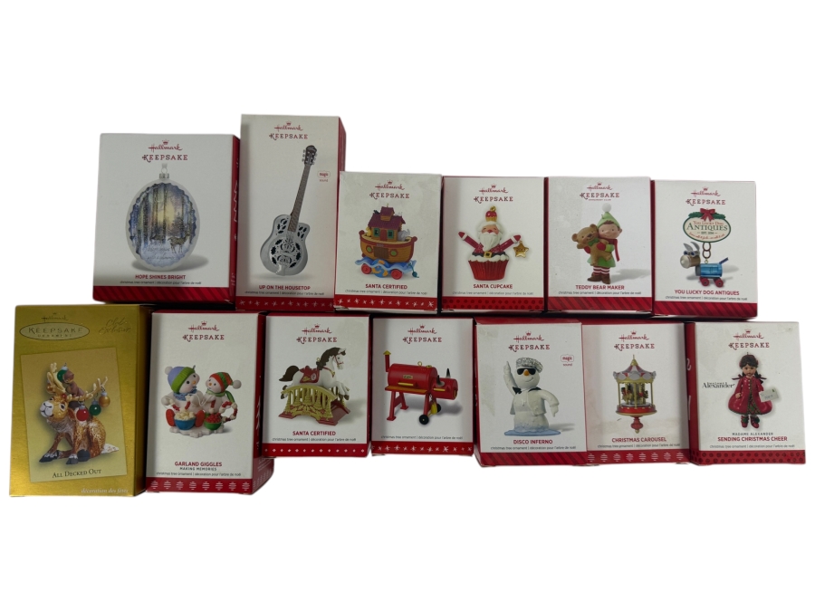(13) New Hallmark Keepsake Christmas Ornaments