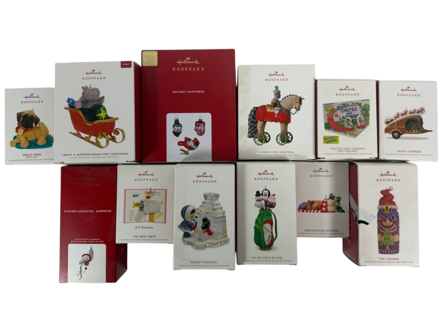 (12) New Hallmark Keepsake Christmas Ornaments