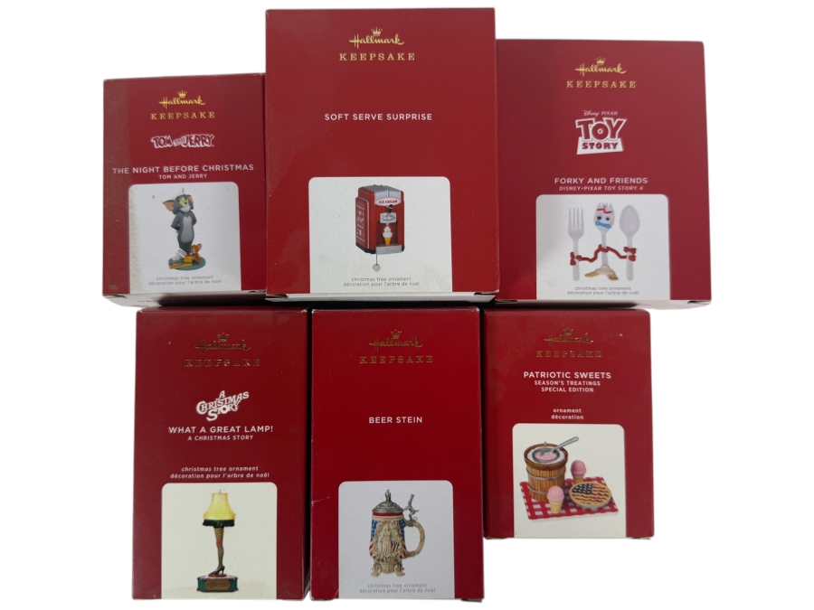 (6) New Hallmark Keepsake Christmas Ornaments