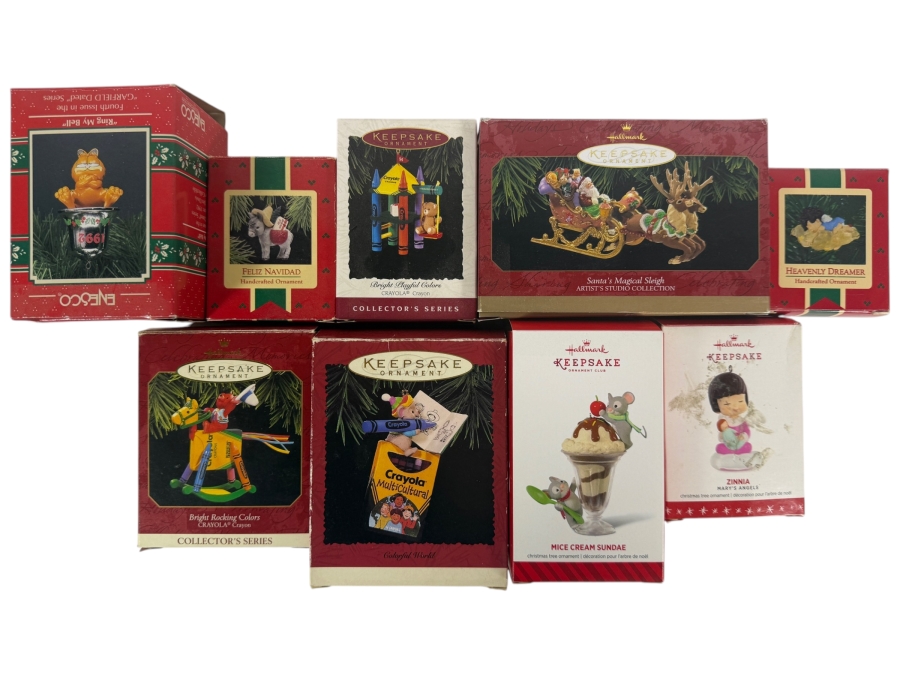 (8) New Hallmark Christmas Ornaments and (1) New Enesco Christmas Ornament