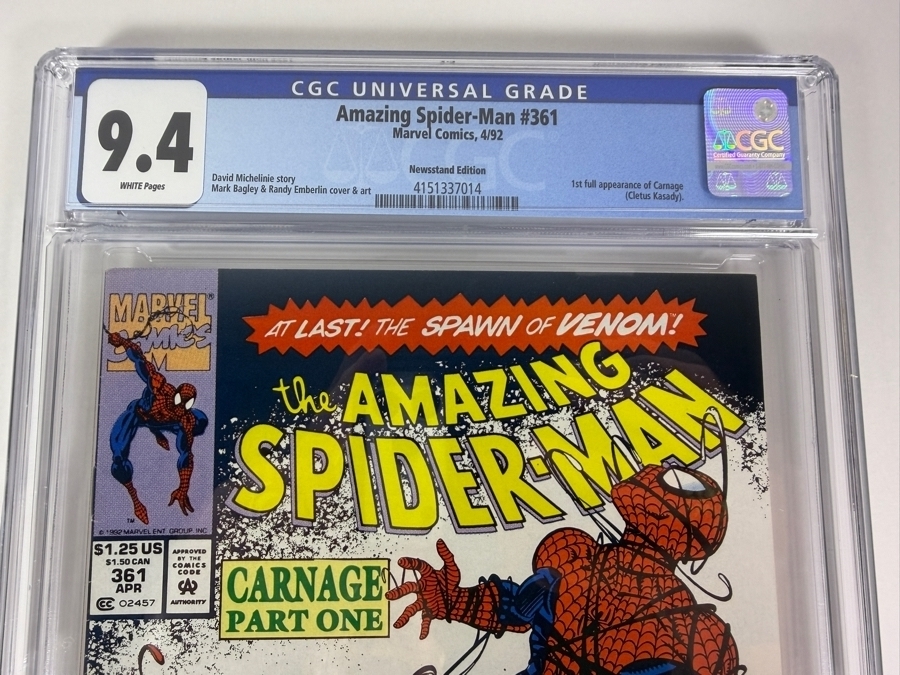 The Amazing Spider-Man #361 Comic Book CGC Grade 9.4 Estimate $100 [Photo 2]