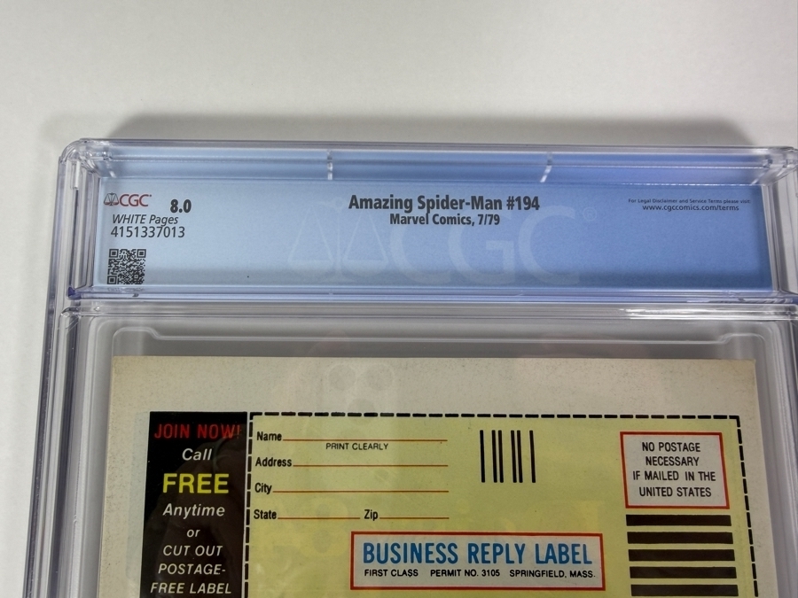 The Amazing Spider-Man #194 Comic Book CGC Grade 8.0 Estimate $300 [Photo 4]
