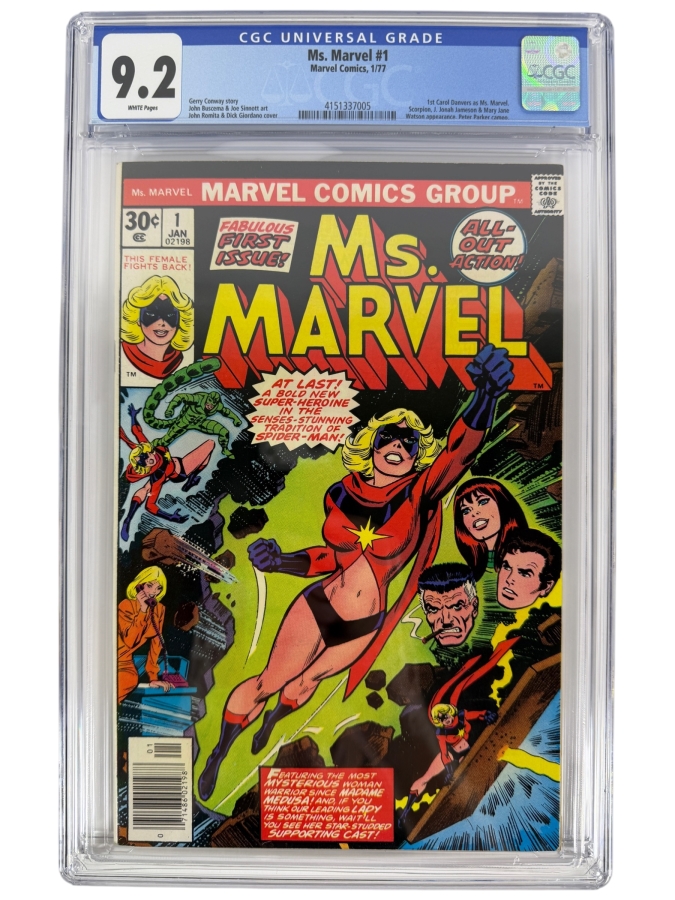 Ms. Marvel #1 (1977) Comic Book CGC Grade 9.2 Estimate $170