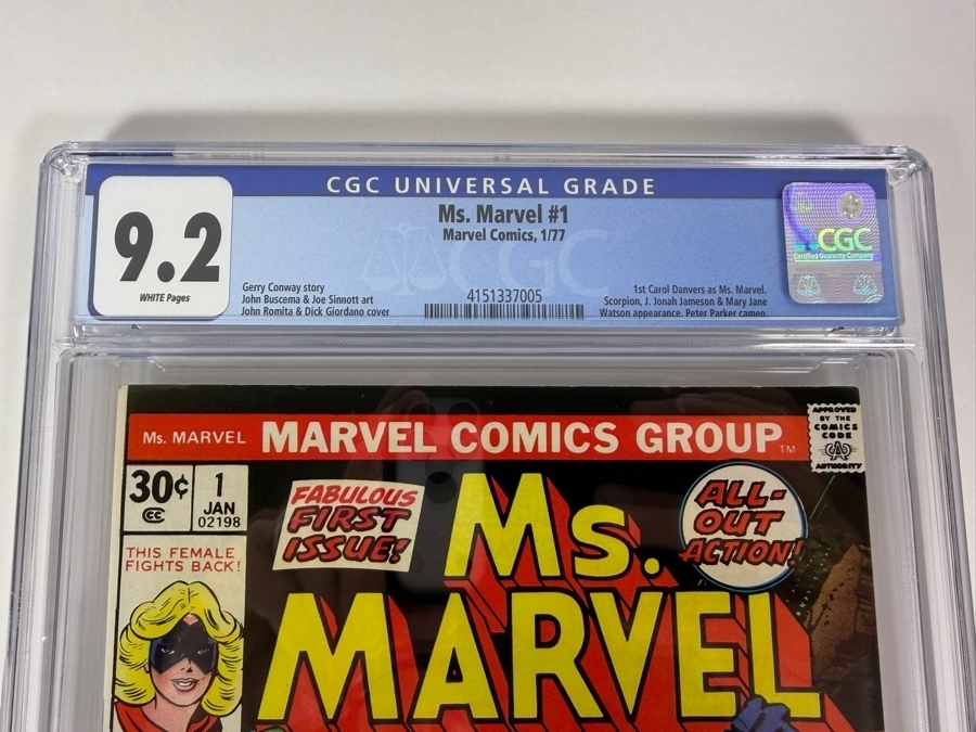 Ms. Marvel #1 (1977) Comic Book CGC Grade 9.2 Estimate $170 [Photo 2]