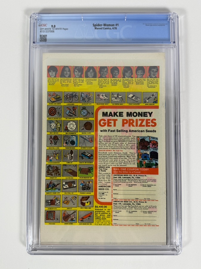 Spider-Woman #1 Comic Book CGC Grade 9.0 Estimate $60 [Photo 3]