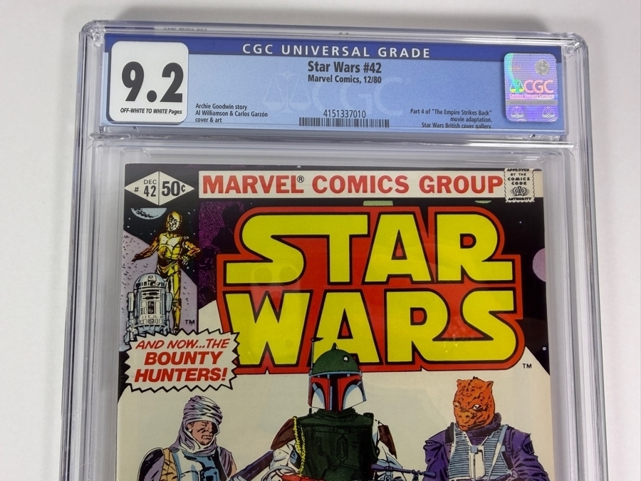 Star Wars #42 (Marvel Comics, December 1980) Featuring the First Comic Book Appearance of Boba Fett CGC Grade 9.2 Estimate $300 [Photo 2]