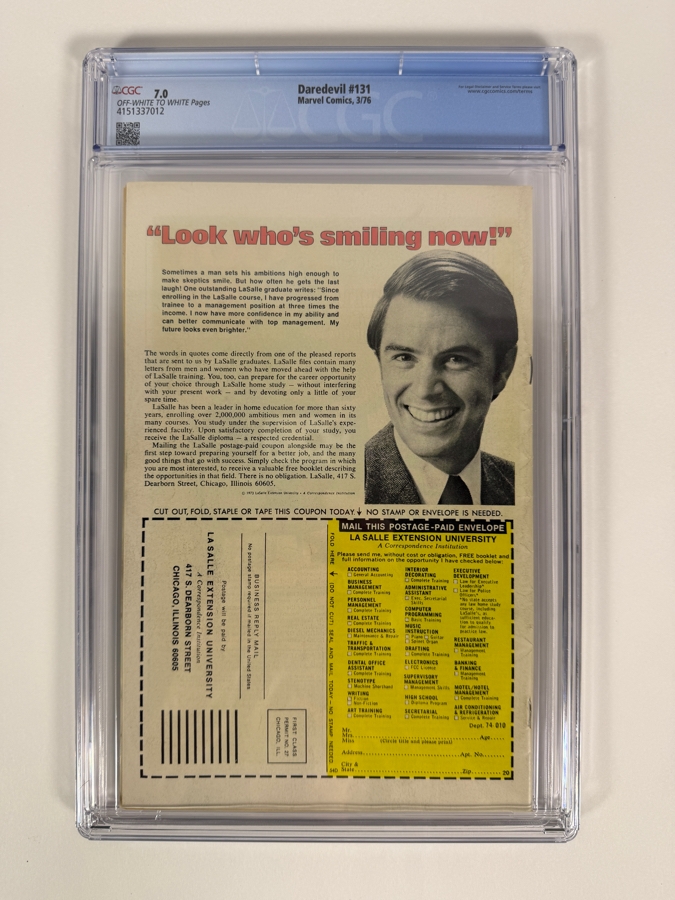 Daredevil #131 (Marvel Comics, March 1976) Comic Book CGC Grade 7.0 Estimate $275 [Photo 3]