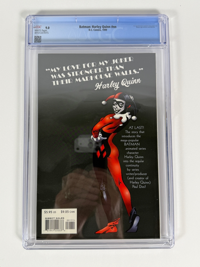 Batman: Harley Quinn #nn (DC Comics, 1999) Comic Book CGC Grade 9.0 Estimate $100 [Photo 3]
