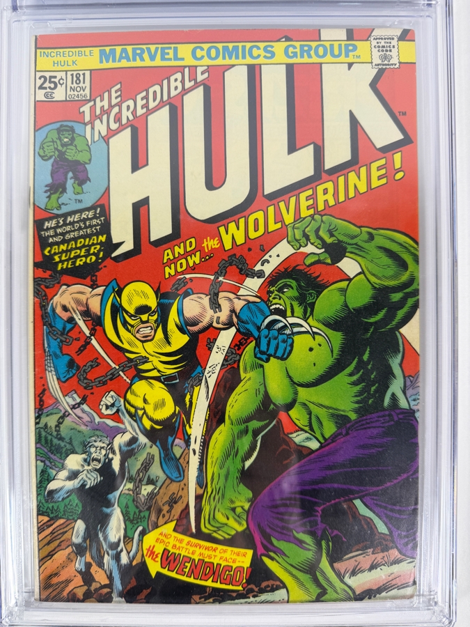 The Incredible Hulk #181 (First Full Appearance of Wolverine) Comic Book CGC Grade 4.5 Estimate $2,300 [Photo 2]