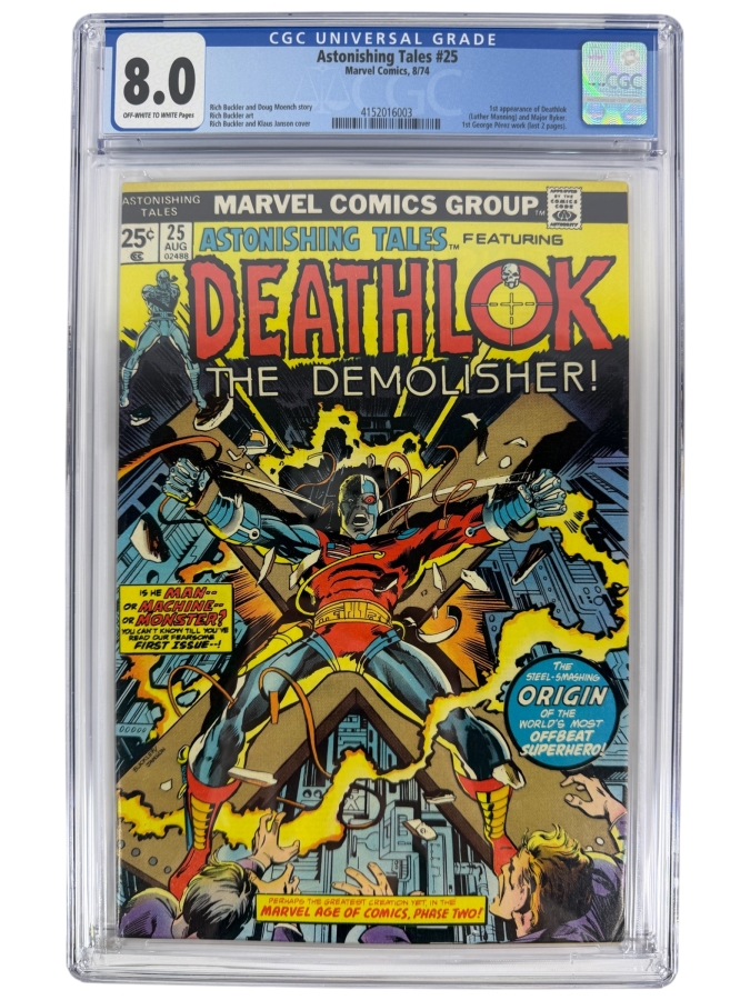 Astonishing Tales #25 (First Appearance of Deathlok the Demolisher (Luther Manning) and Major Ryker) Comic Book CGC Grade 8.0 Estimate $150