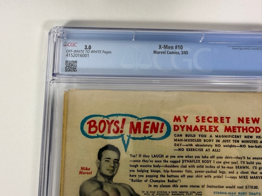 X-Men #10 Comic Book (First Silver Age Appearance of Ka-Zar (Kevin Plunder), Zabu the Sabertooth Tiger, and the Savage Land) CGC Grade 3.0 Estimate $130 [Photo 6]