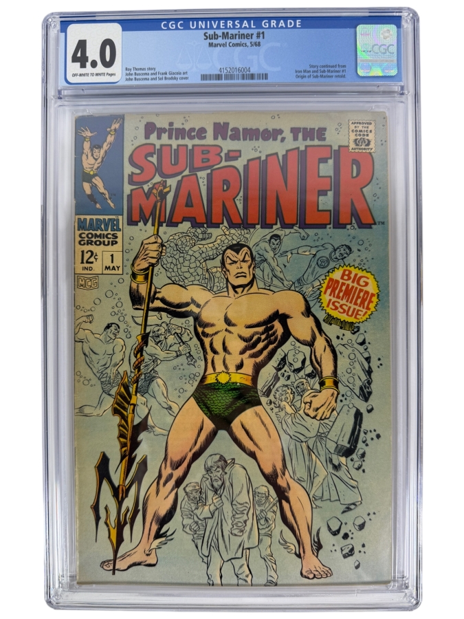 Sub-Mariner #1 Marvel Comics May 1968 Comic Book CGC Grade 4.0 Estimate $165