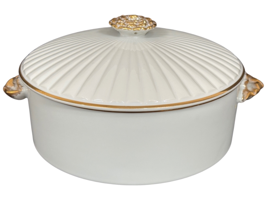 Vintage Shafford Golden Heirloom Porcelain Covered Casserole Dish 10.5'W X 5'