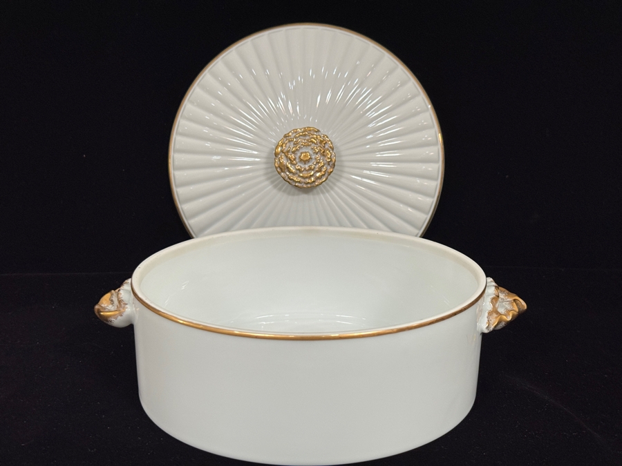 Vintage Shafford Golden Heirloom Porcelain Covered Casserole Dish 10.5'W X 5' [Photo 4]