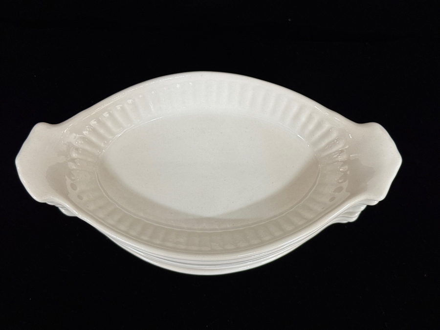 (8) Vintage California Pottery White Ceramic Au Gratin Dishes 8.5 X 4.5 [Photo 3]