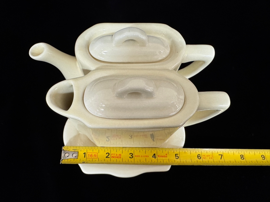 Vintage Restoration Hardware Ceramic Tea For Two Condiment Tray Set [Photo 4]