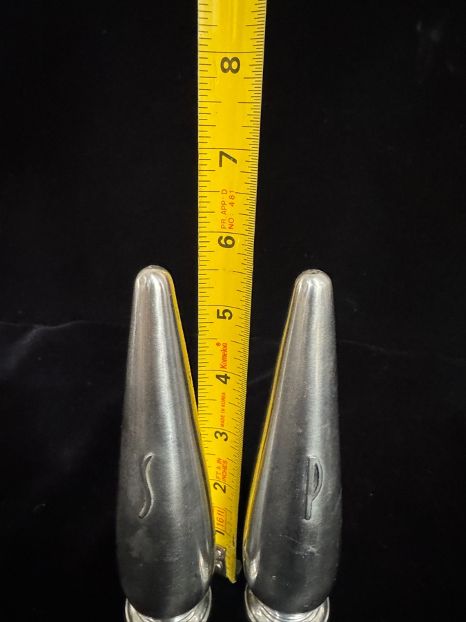 Pair Of Mid Century Modern Cohr Denmark Sabre Stainless Steel Salt And Pepper Shakers 5.5'H [Photo 4]