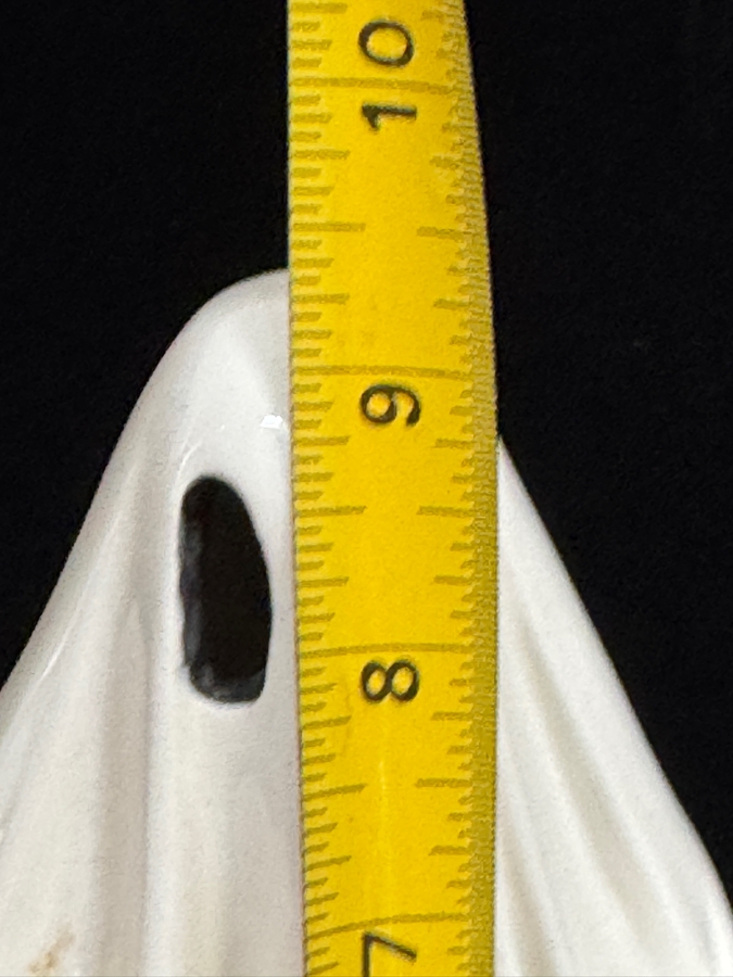 Vintage Mr Christmas Ceramic Light Up Ghost Holding Jack O Lantern Figurine 9.5'H [Photo 7]