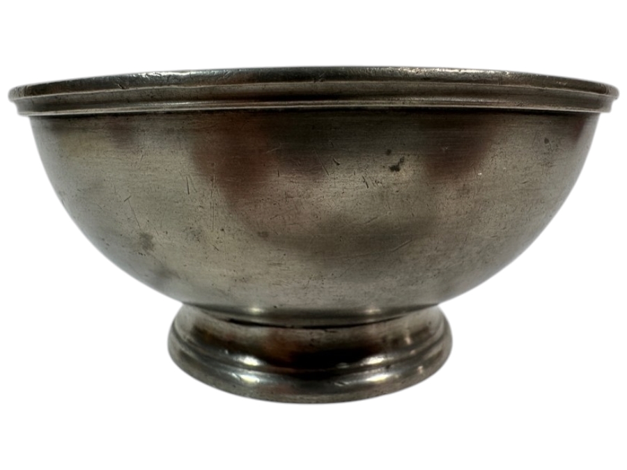 Antique English Pewter Footed Ship's Bowl 5.5'W Appraised Value of $640 