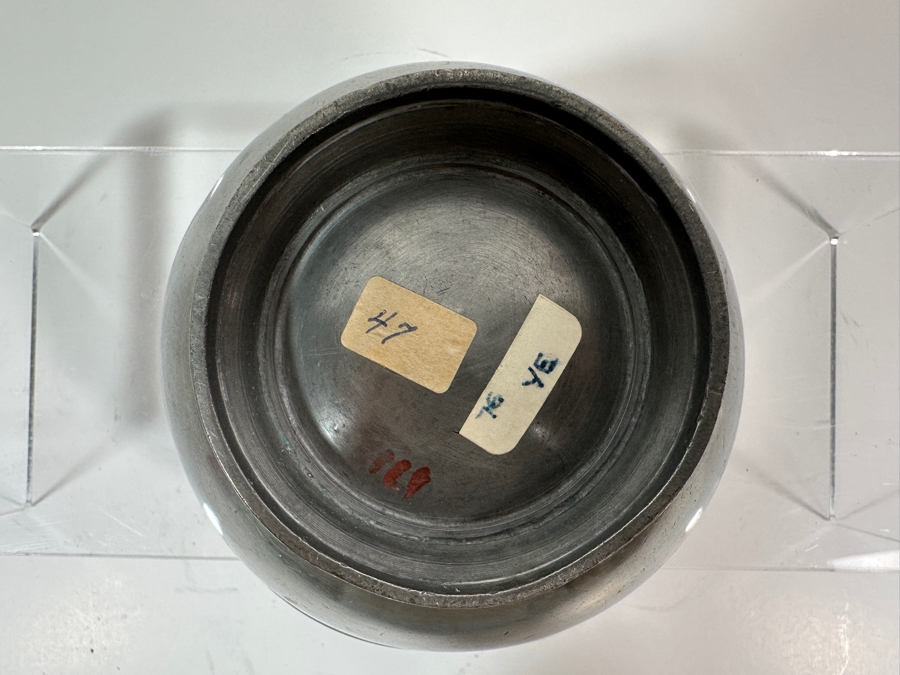 Antique English Pewter Footed Ship's Bowl 5.5'W Appraised Value of $640  [Photo 5]