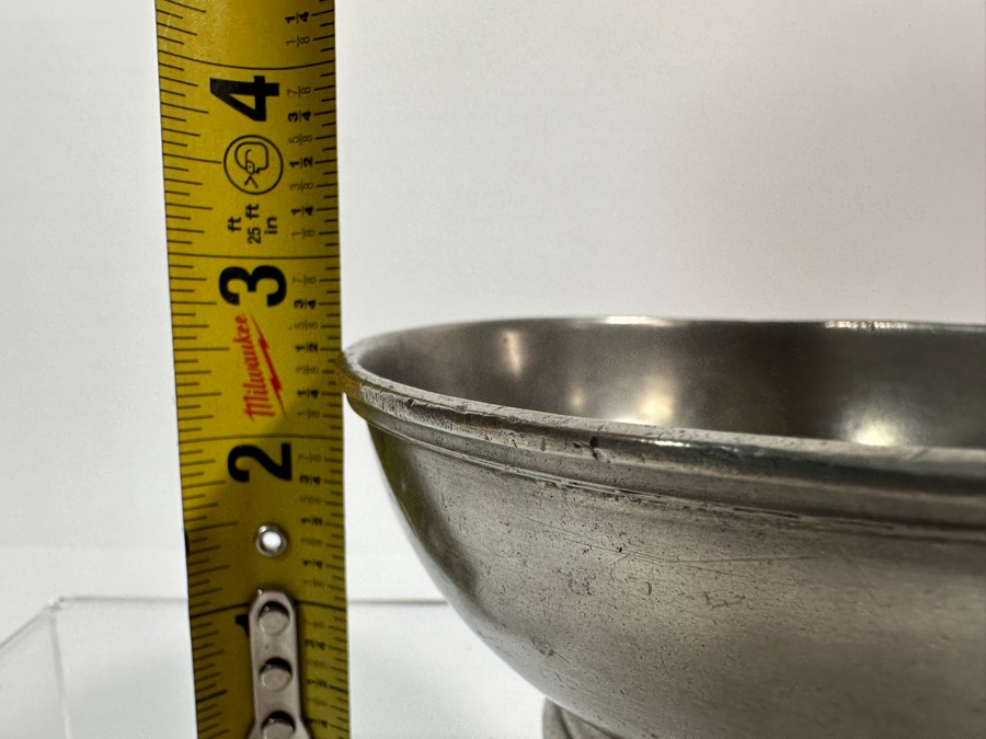 Antique English Pewter Footed Ship's Bowl 5.5'W Appraised Value of $640  [Photo 6]