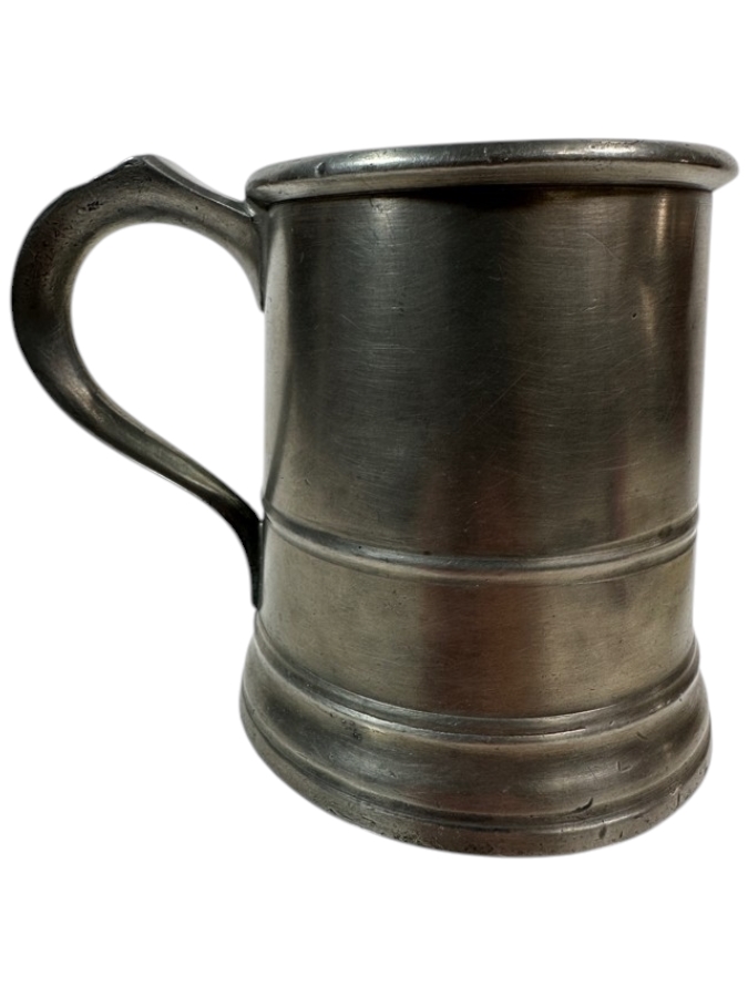 Antique English Pewter Pint Mug 4 3/8'H Appraised at $185