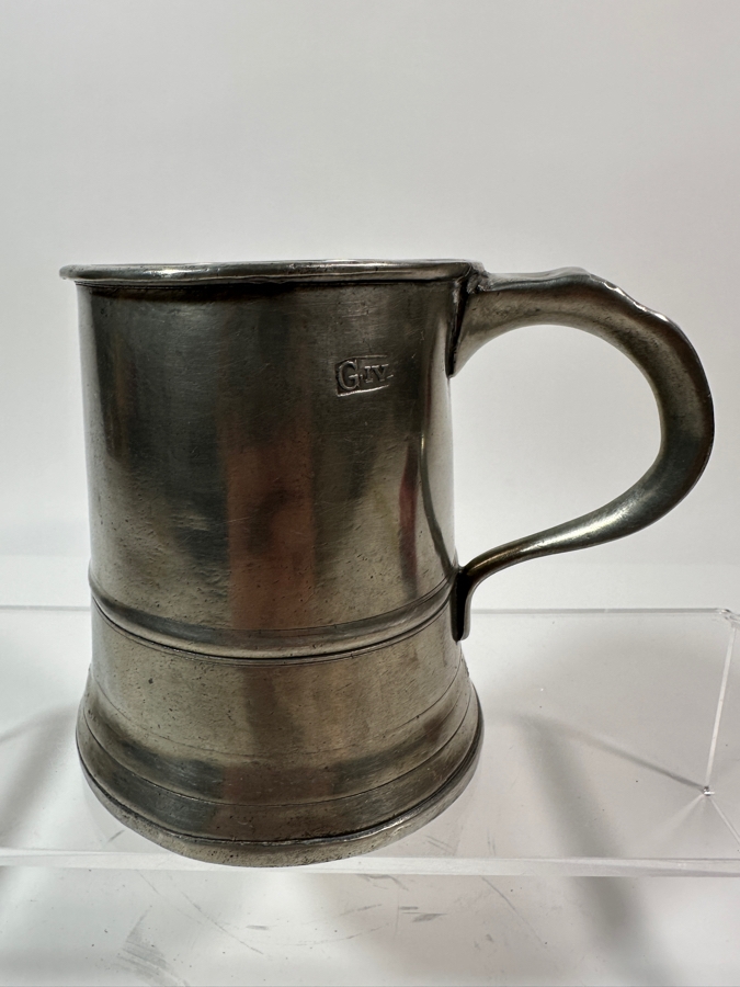 Antique English Pewter Pint Mug 4 1/4'H Appraised at $185 [Photo 4]